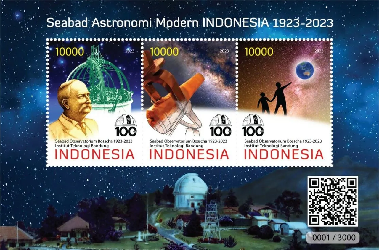  **Gambar 2.** Perangko seri Seabad Astronomi Modern Indonesia 1923-2023.