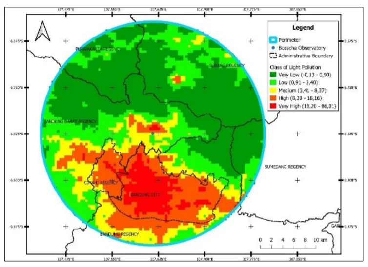 Spatial Analysis of Light Pollution Dynamics Around Bosscha Observatory and Timau National Observatory Based on VIIRS-DNB Satellite Images